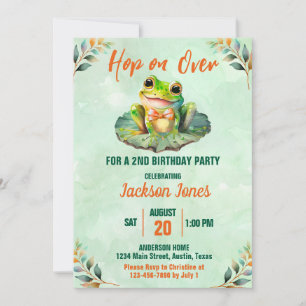 Invitation Sautez sur la grenouille mignonne Anniversaire tou