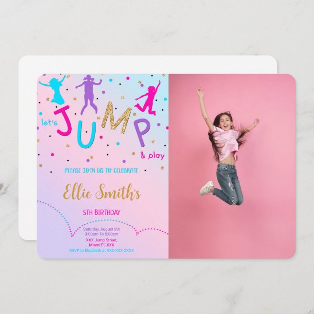 Invitation Sautons l'invitation photo (Devant / Derrière)