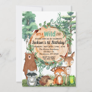 Invitation sauvage Animaux forestiers des bois
