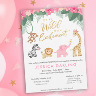 Invitation Sauvage avec baby shower VIRTUEL excitant