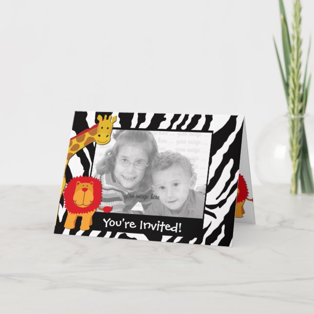 Invitation sauvage d'anniversaire de modèle photo (Devant)