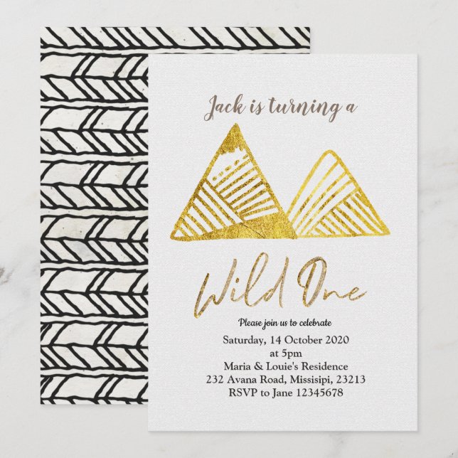 invitation sauvage de la Gold Mountain (Devant / Derrière)