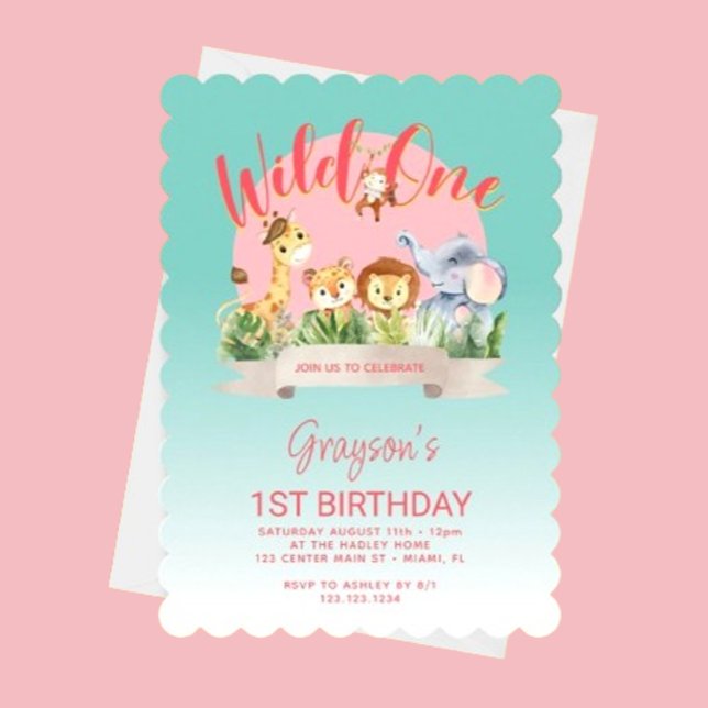 Invitation Sauvage premier anniversaire à la Floride (Créateur téléchargé)