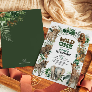 Invitation Sauvage Tropical Une Jungle Safari Animaux Anniver