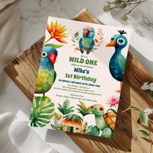 Invitation Sauvage Tropical Une Jungle Safari Animaux Anniver