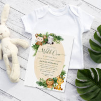 SAUVAGE UN | animaux mignons baby shower Invitatio