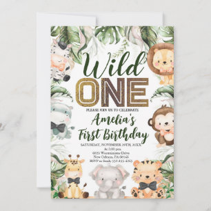 Invitation Sauvage Un Anniversaire, Safari, Jungle SAUVAGE Un