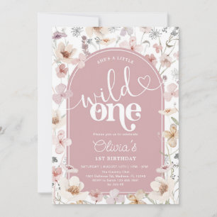 Invitation Sauvageone Fleurs Sauvages 1er Anniversaire Rose P