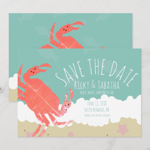 Invitation Sauvegarde de la plage à la date Crabe Sable Vague
