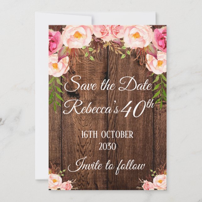 Invitation Sauvegarder la date d'anniversaire  (Devant)