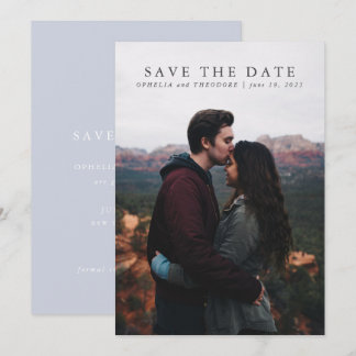Invitation Sauvegarder la Date Fleur Sauvage Bleu Aquarelle É