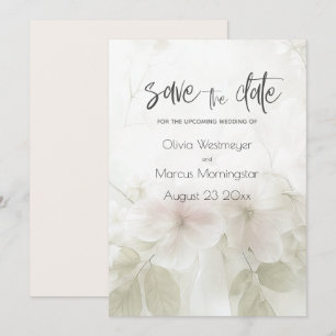 Invitation Sauvegarder la date Fleurs de pêcher rose pâle