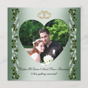 Invitation Sauvegarder la date mariage irlandais trèfles et r