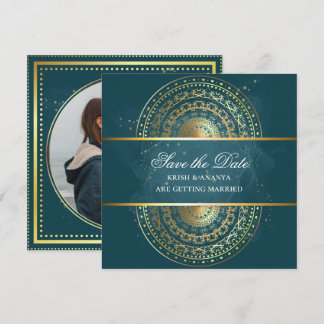 Invitation Sauvegarder la date, mariage vert et noir Exquis