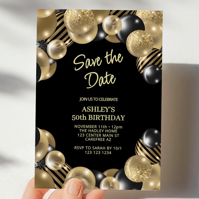 Invitation Sauvegarder la date Moderne 50e Anniversaire (Créateur téléchargé)