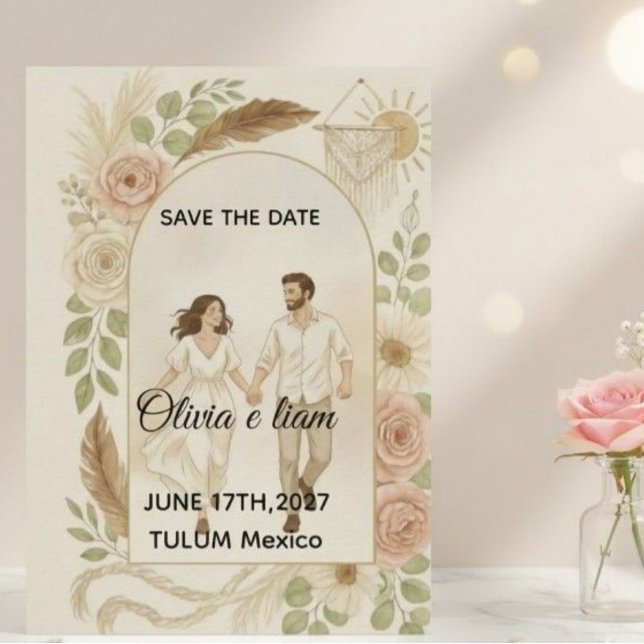 Invitation Sauvegarder la date : Olivia & Liam (Créateur téléchargé)