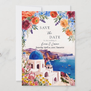 Invitation Sauvegarder la date Santorin Grèce Destination gre