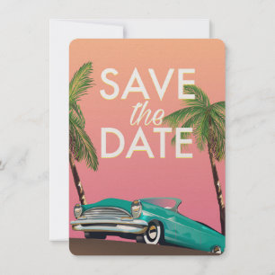Invitation Sauvegarder la date voiture décapotable vintage