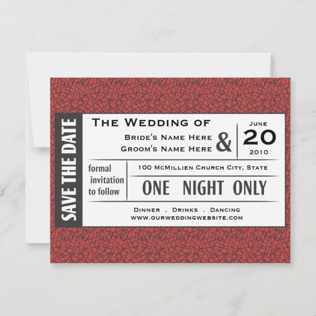 Invitation Sauvegarder votre billet ! (Devant)