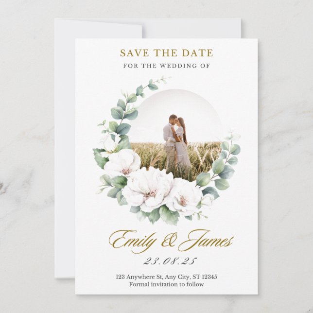 Invitation #SauvegarderLaDatePourLeMariageD'EmilyEtJames (Devant)