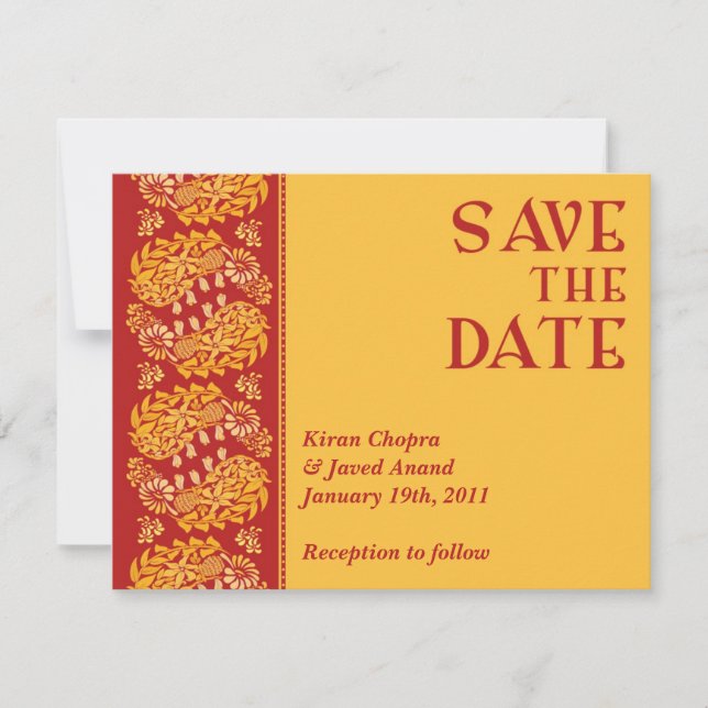 Invitation Sauver la date Annonce indienne (Devant)