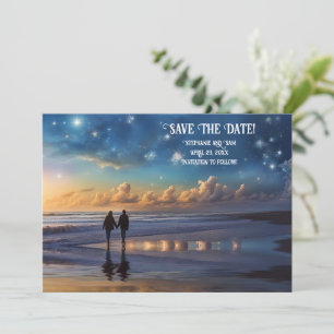 Invitation Sauver la date Couple romantique sur la plage