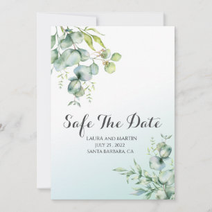 Invitation Sauver la datę élégance Eucalyptus