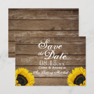 Invitation Sauver la Date - Élégantes Lumières de Tournesol R