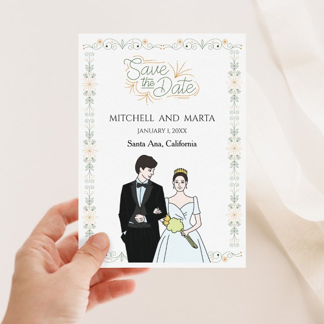 Invitation Sauver la date florale (Créateur téléchargé)