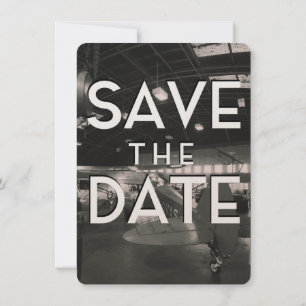 Invitation Sauver la Date Hangar d'Avions Vintage
