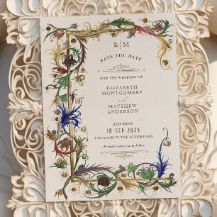 Invitation Sauver la date Mariage Élégance Royale Médiévale