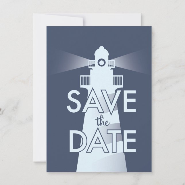 Invitation Sauver la date Phare Vintage (Dos)
