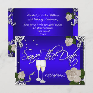 Invitation Sauver la date Royal Blue Anniversaire de mariage