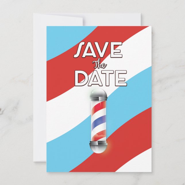 Invitation Sauver la Date Salon de Coiffeur Vintage (Dos)
