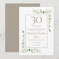Sauvez la Date 30ème Anniversaire de Mariage Verdu