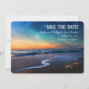 Invitation Sauvez la date Fantastique étoile de mer romantiqu