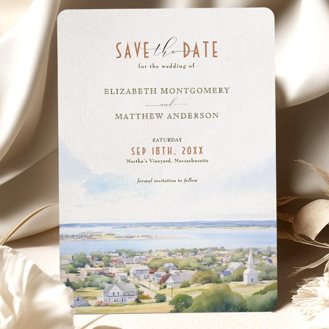 Invitation Sauvez la date Martha's Vineyard, Massachusetts (Créateur téléchargé)