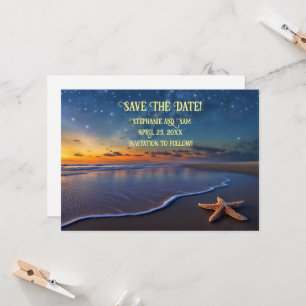 Invitation Sauvez la date Plage romantique