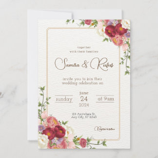 Invitation Sauvez la date pour notre joyeuse fête mariage !