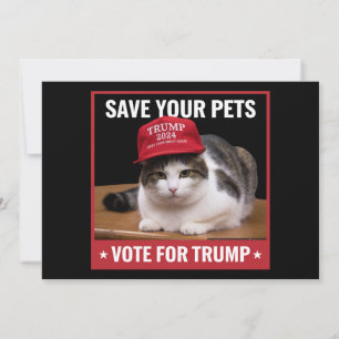 Invitation Sauvez Vos Animaux Votez Trump Élection US Citatio