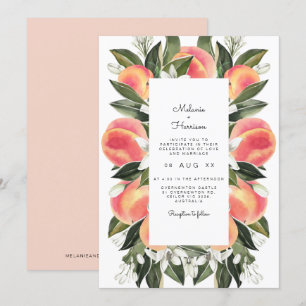 Invitation Savannah - Aquarelle Pêche Mariage botanique