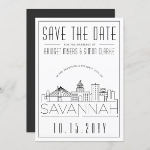 Invitation Savannah Mariage   Skyline stylisée Enregistrer la