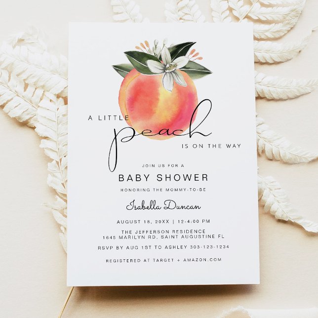Invitation Savannah - Une petite Baby Shower de pêche en pêch (Créateur téléchargé)