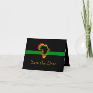 Invitation "Save the Date" Afrique avec couleurs panafricaine