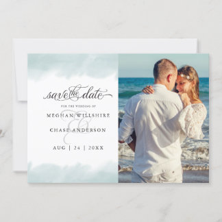 Invitation Save the date | Aquarelle verte Turquoise