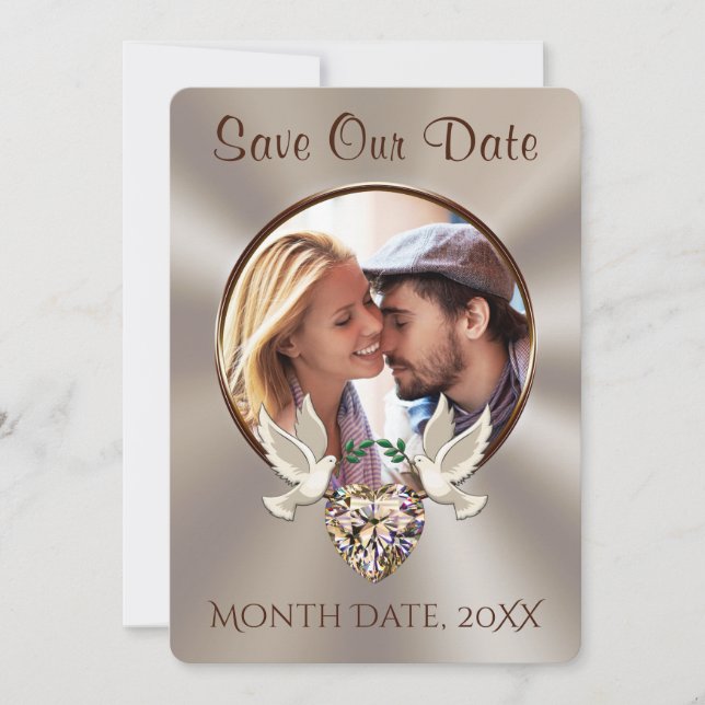 Invitation "Save the Date" avec PHOTO, Personnalis (Devant)