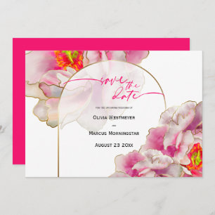Invitation Save the date   Bold Magnifique Scarlet Peony Invi