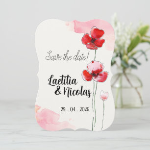 Invitation Save the Date "Coquelicots"