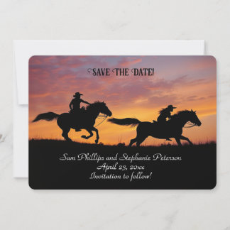 Invitation Save the Date Country Western Cowboy Cowgirl