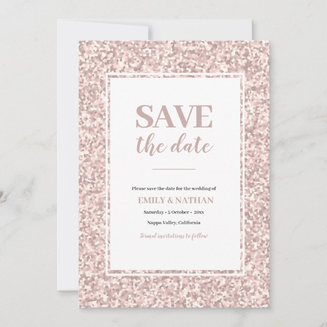 Invitation Save the date Dusty Pink (Devant)